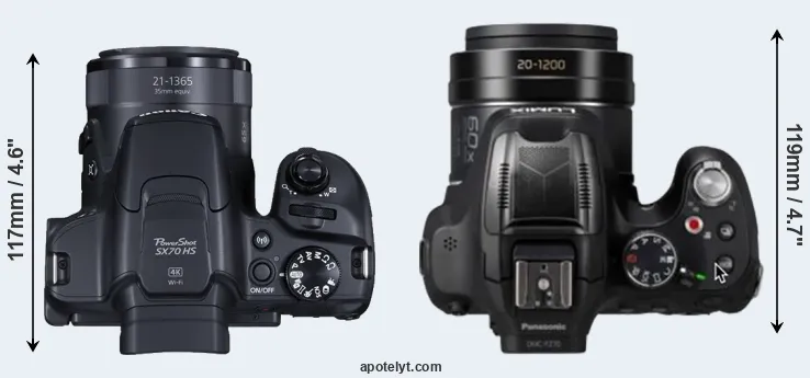Compare SX70 versus FZ80D top