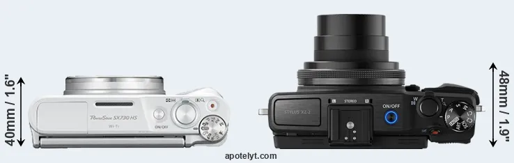 Compare SX730 versus XZ-2 top