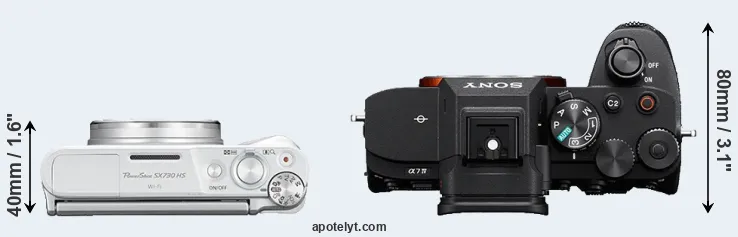 Compare SX730 versus A7 IV top