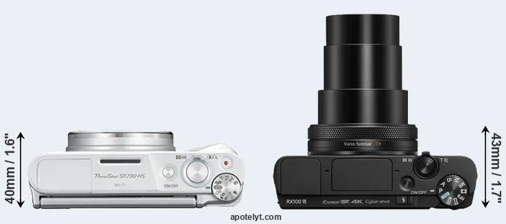 Compare SX730 versus RX100 VI top
