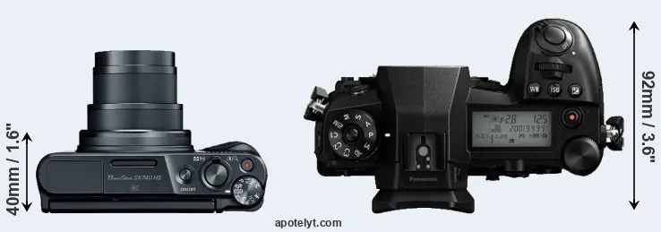 Compare SX740 versus G9 top
