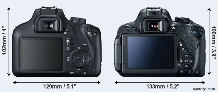 Comparison T100 or T5i rear