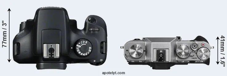 Compare T100 versus X-T10 top