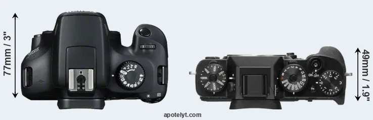 Compare T100 versus X-T2 top