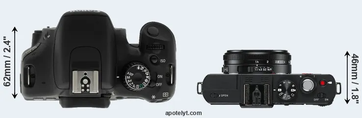 Compare T2i versus D-LUX 6 top