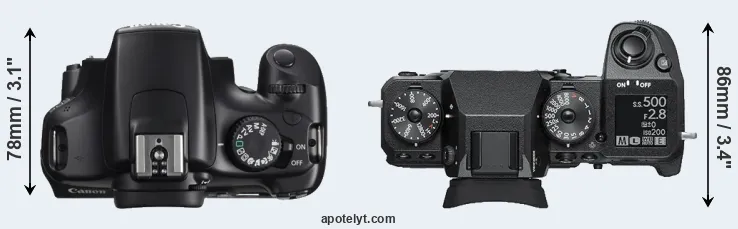 Compare T3 versus X-H1 top