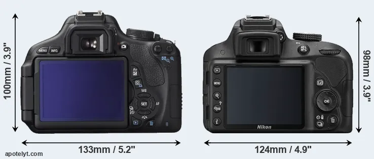 Comparison T3i or D3300 rear