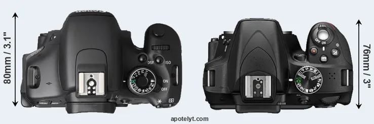 Compare T3i versus D3300 top