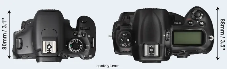 Compare T3i versus D3X top