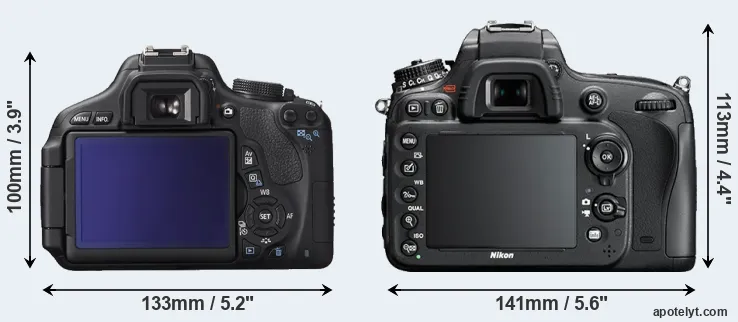 Comparison T3i or D610 rear