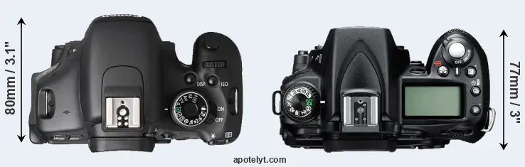 Compare T3i versus D90 top