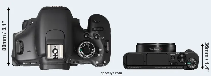 Compare T3i versus HX95 top