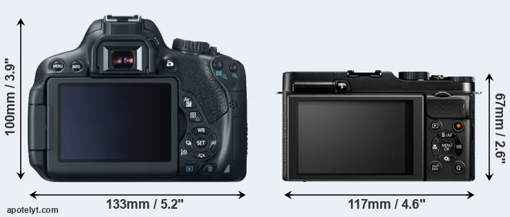Comparison T4i or X-M1 rear