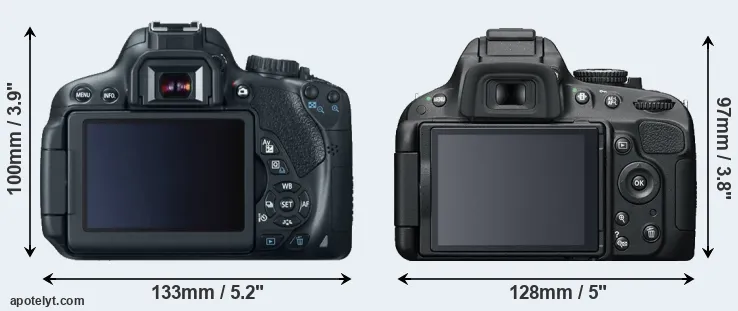 Comparison T4i or D5100 rear