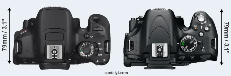 Compare T4i versus D5100 top