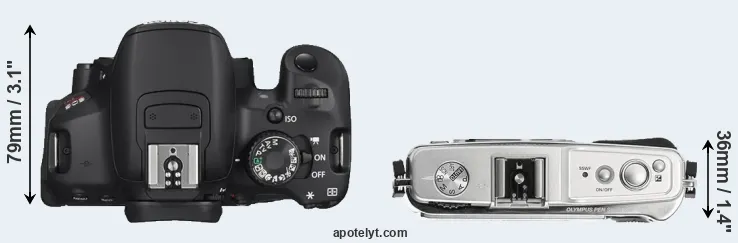 Compare T4i versus E-P1 top