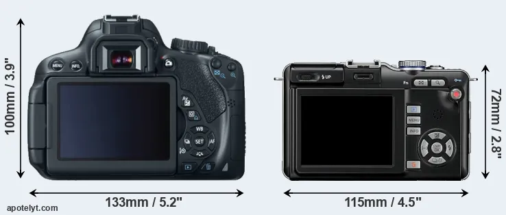 Comparison T4i or E-PL1 rear