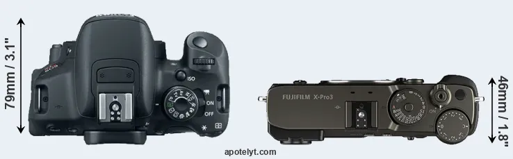 Compare T5i versus X-Pro3 top