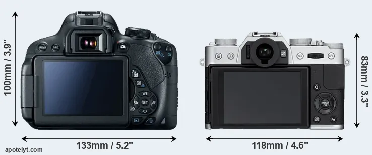 Comparison T5i or X-T10 rear