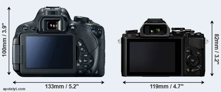 Comparison T5i or E-M10 rear