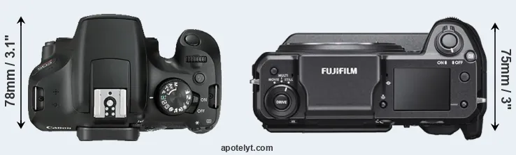 Compare T6 versus GFX 100 top