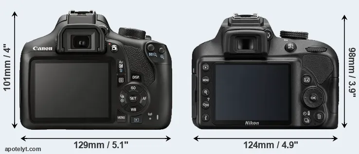 Comparison T6 or D3400 rear