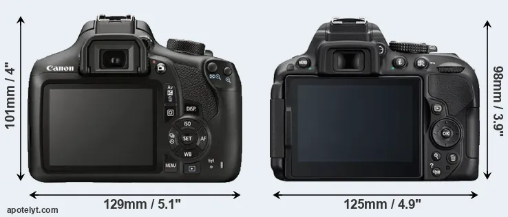 Comparison T6 or D5300 rear