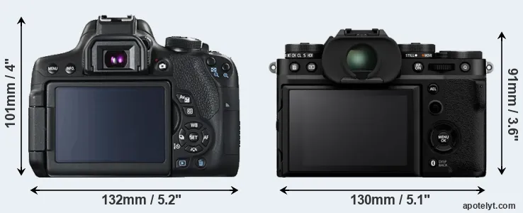 Comparison T6i or X-T5 rear