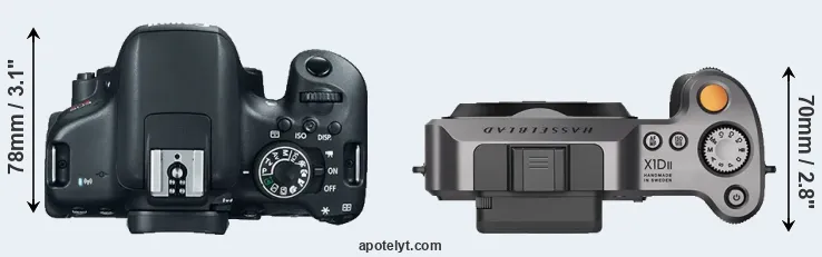 Compare T6i versus X1D II top