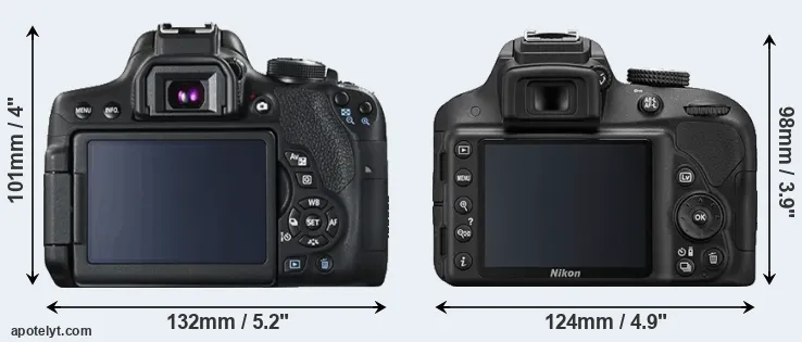 Comparison T6i or D3300 rear