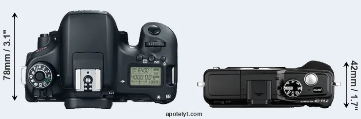 Compare T6s versus E-PL2 top