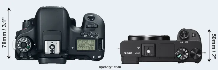 Compare T6s versus A6400 top