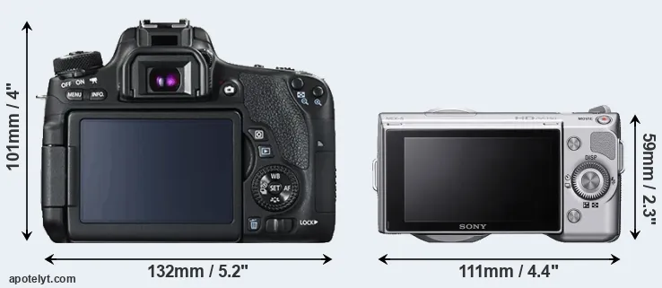 Comparison T6s or NEX-5 rear