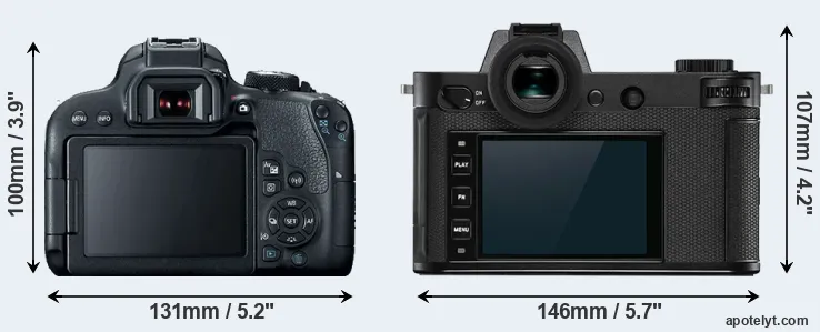 Comparison T7i or Leica SL2 rear
