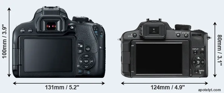 Comparison T7i or V-LUX 2 rear
