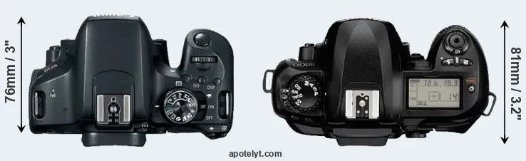 Compare T7i versus D100 top