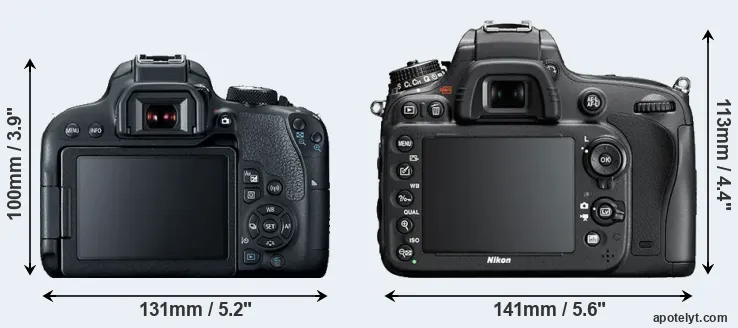 Comparison T7i or D600 rear
