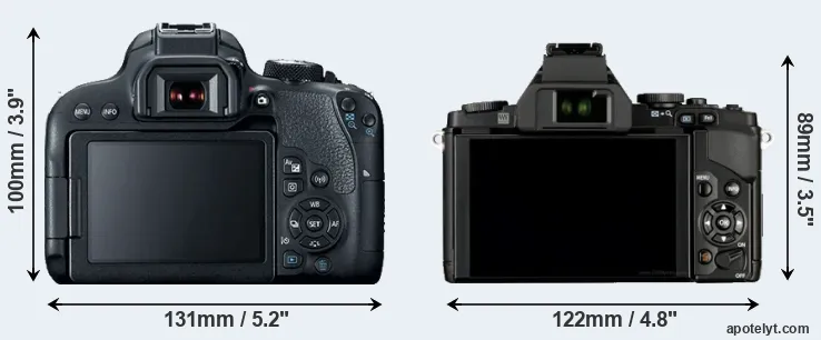 Comparison T7i or E-M5 rear