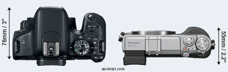 Compare T7i versus GX7 top