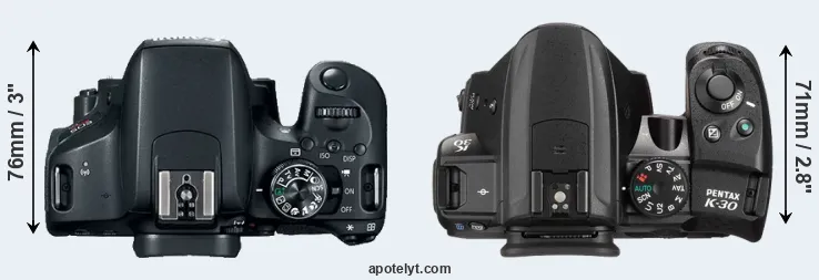 Compare T7i versus K-30 top