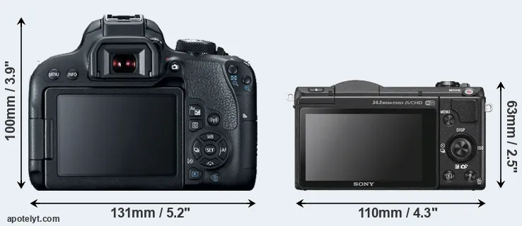 Comparison T7i or A5100 rear