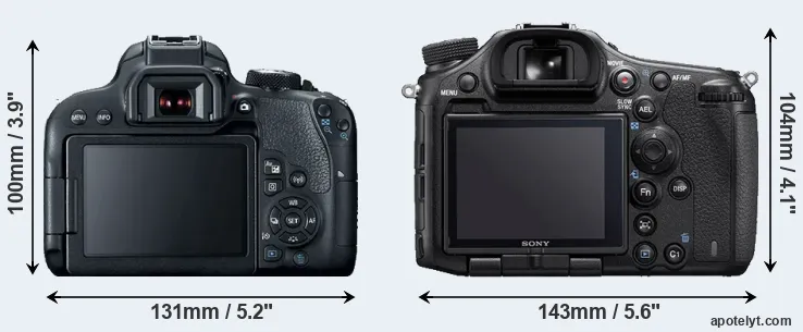 Comparison T7i or A99 II rear