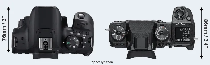 Compare T8i versus X-H1 top