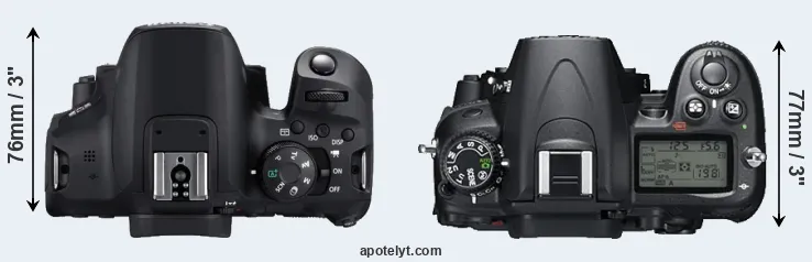 Compare T8i versus D7000 top