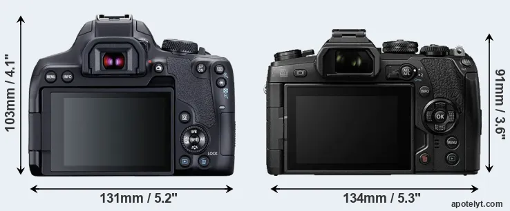 Comparison T8i or E-M1 II rear