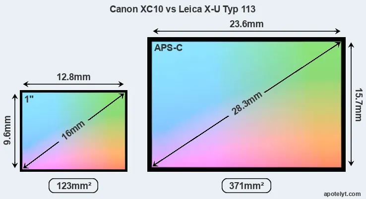 Canon XC10 and Leica X-U Typ 113 sensor measures