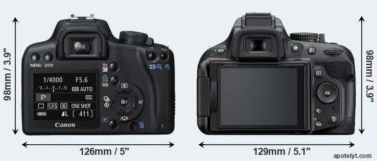 Comparison XS or D5200 rear
