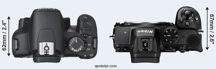 Compare XSi versus Z5 top