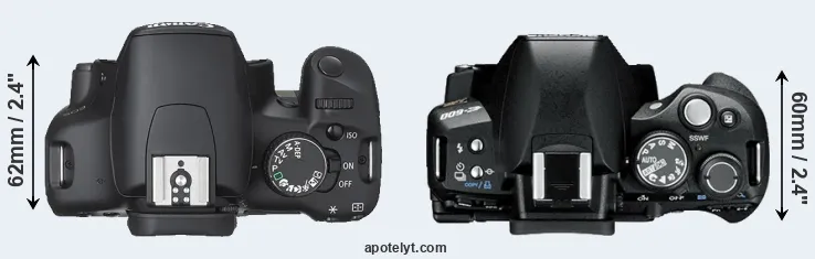 Compare XSi versus E-600 top