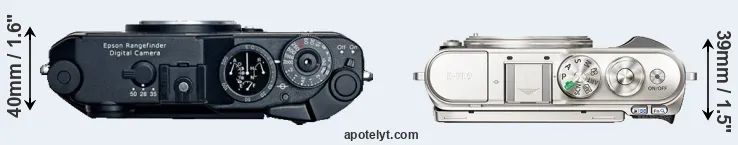 Compare R-D1 versus E-PL9 top
